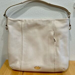 Coach Isabelle F34511 Pebbled Cream Leather Shoulder Bag